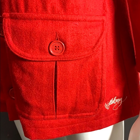 Red Wool Billabong Coat - Picture 4 of 12